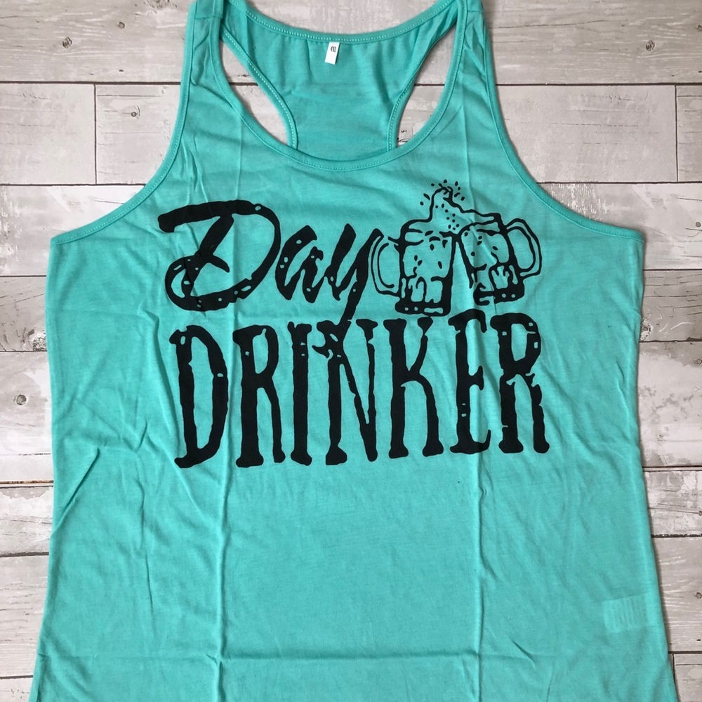 Day Drinker Mint graphic Racerback Tank